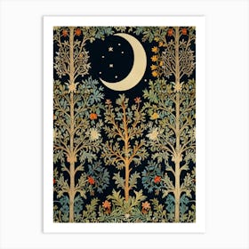 Moon And Forest Style William Morris2 Art Print