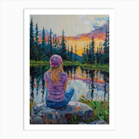 Sunset At The Lake Art Print