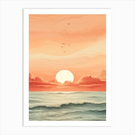 Bateau Bay Beach Australia At Sunset Golden Tones 4 Art Print