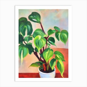 Philodendron 2 Impressionist Painting Plant Art Print