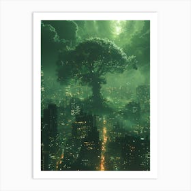 Whimsical Tree In The City 1 Art Print
