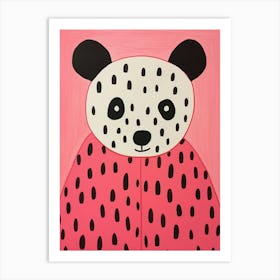 Pink Polka Dot Panda 3 Art Print