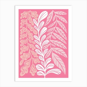 Long Pink Plants Art Print