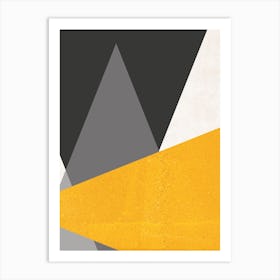 Large Triangles Mustard Abstract Art Print