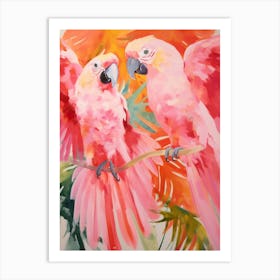 Pink Ethereal Bird Painting Macaw 3 Art Print