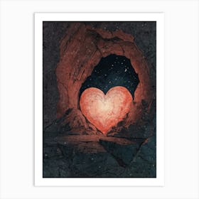 Heart In A Cave Art Print