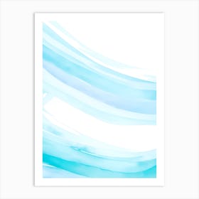 Blue Ocean Wave Watercolor Vertical Composition 88 Art Print