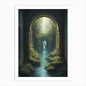 Tunnel In The Forest art print painting 3 Art Print