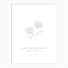 Chrysanthemum Birth Flower Art Print