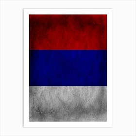 Republika Srpska Flag Texture Art Print