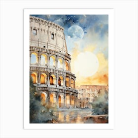 Gladiator's Glory: Rome's Colosseum in the Limelight Art Print