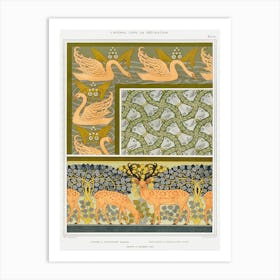 Swans And Sagittarius; Butterflies And Foliage; Deer And Does From The Animal In The Decoration (1897), Maurice Pillard Verneuil Art Print