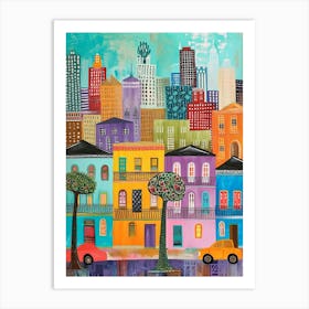 Kitsch Colourful New Orleans 4 Art Print