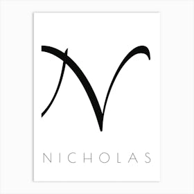 Nicholas Typography Name Initial Word Art Print