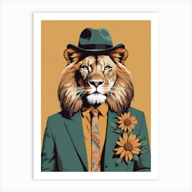 Lion Portrait In A Suit (28) Art Print