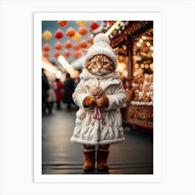 Christmas Cat 1 Art Print