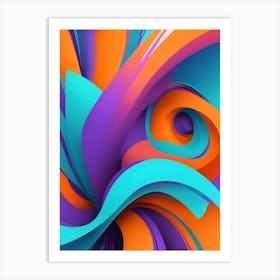 Abstract Colorful Waves Vertical Composition 41 Art Print