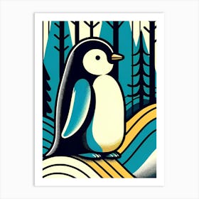 Penguin In The Woods Art Print