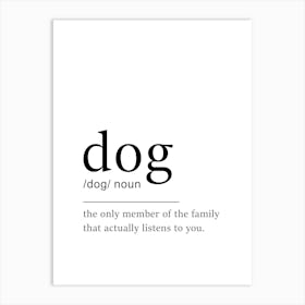 Dog Definition Poster - Dictionary Art Print