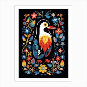 Folk Bird Illustration Penguin 3 Art Print