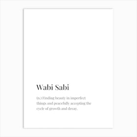 Wabi Sabi Definition Art Print