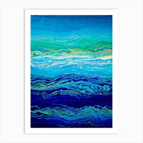 Abstract Representation Of A Tropical Ocean Wave Bright Colors Evoking The Essence Of Caribbean Bea (2) Art Print