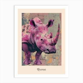 Pink Rhino Poster Art Print