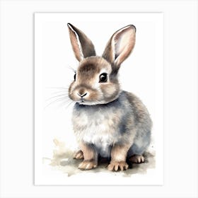 Baby Bunny Watercolour Nursery 5 Art Print