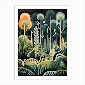 Forest Abstract Minimalist 3 Art Print