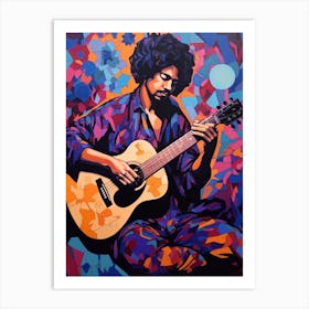 Jimi Hendrix Vintage Psycedellic 10 Art Print