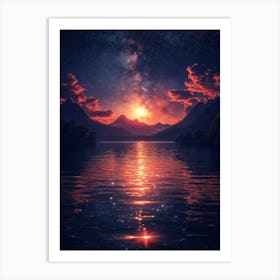 Night Sky Over Water 2 Art Print