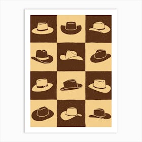 Cowboy Checkerboard 1 Art Print