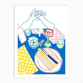 Dinner with friends Art Print