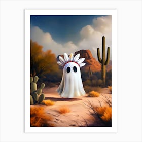 Native American Ghost In The Desert Art Print