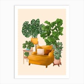 Cozy Plant Nook 1 Art Print