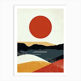 Sunset Hill's , Scandinavian Simplicity Art Print