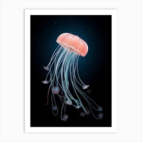 Moon Jellyfish Simple Painting 10 Art Print