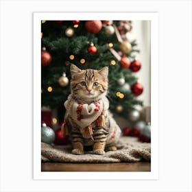 Christmas Cat 2 Art Print