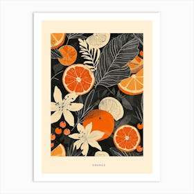 Orange  Art Deco Poster Art Print