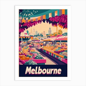 Aihrgdesign A 1970s Inspired Travel Poster For Melbourne 1 Art Print