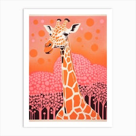 Dotty Giraffe Portrait 1 Art Print