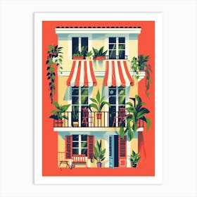 House With Balconies 1 Art Print