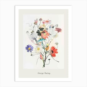 Oxeye Daisy 2 Collage Flower Bouquet Poster Art Print