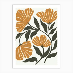 Orange Flowers 3 Art Print