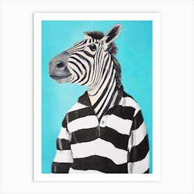 Stripy Zebra Art Print