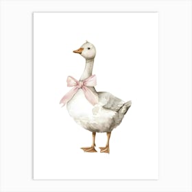 Goose With Pink Bow Art Print