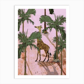 Giraffe In The Trees Art Print