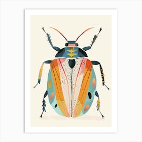 Colourful Insect Illustration June Bug 18 Art Print