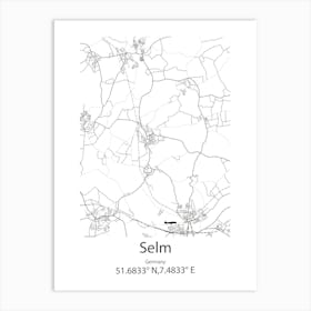 Selm,Germany Minimalist Map Art Print