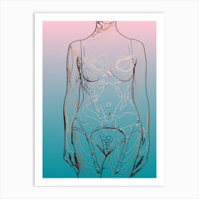 Abstract Geometric Sexy Woman (59) 1 Art Print
